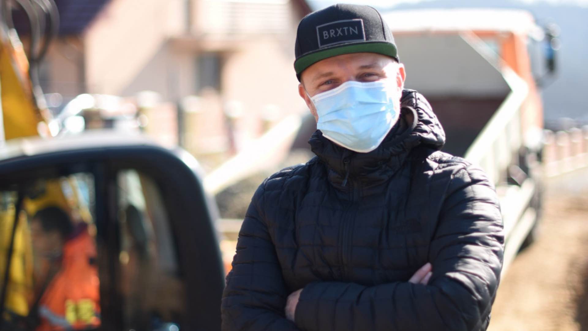 Muž na stavbě